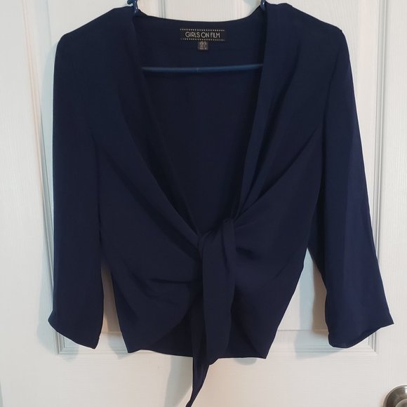 Girls on Film Blue Waterfall Cardigan: Size UK 10 - Picture 5 of 7